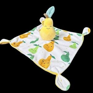 Mary Meyer Sweet Pear Fruit Soothie Lovey Security Blanket 10 x 10 Yellow Lovie